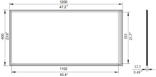 High Brightness 78Wat LED Flat Panel Lighting 5100lm AC85-265V 1200 * 600mm