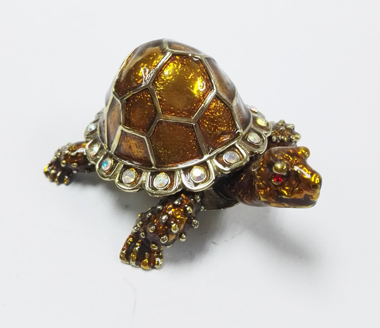 Turtle animal wholesale baby turtle trinket boxes Turtle Enameled Trinket Boxes Box