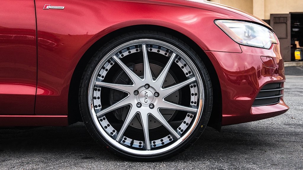 Silver Machined 24 Inch Staggered Rims With Chrome Lip ISO 9001