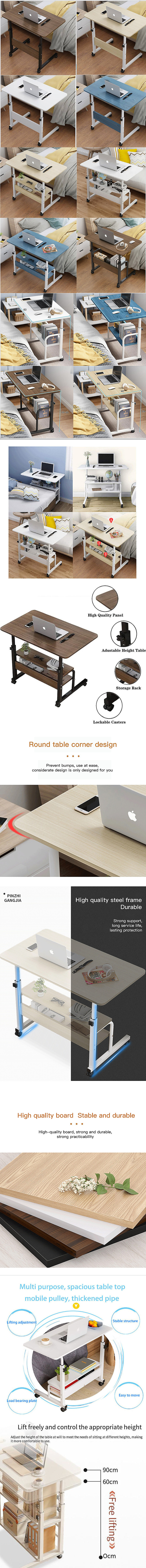 Wood Desktop Laptop Desk for Modern Office Height Adjustable Portable Computer Table