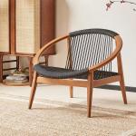 Outdoor Dining Chairs Natural Stackable Teak Wood Villa Solid Wood Restaurant