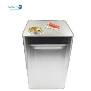 China Empty Silver Paint Cans 18L 20L Square Metal Buckets 0.28mm-0.35mm Gauge wholesale
