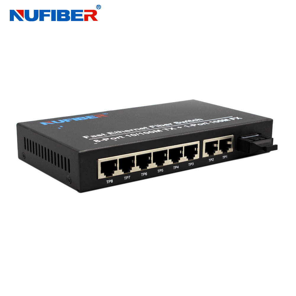 10/100M 8 Port RJ45 1 Fiber Port Dual Fiber MM 1310nm 2km Optical Fiber Ethernet Switch NF-M108C