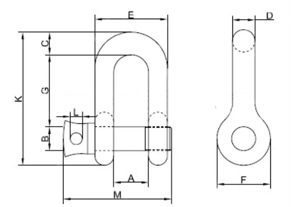 Galvanized Drop Forged Anchor Crosby Alloy Screw Pin Shackles 1/4" - 2 ''