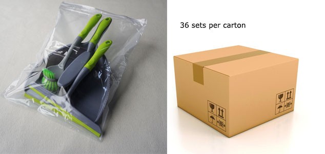 TPR 3 In 1 Kitchen Cleaning Brush Set Dustpan