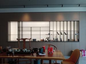 China Display Cabinet Modern Design Aluminium Frame Shelf Living Room Furniture wholesale
