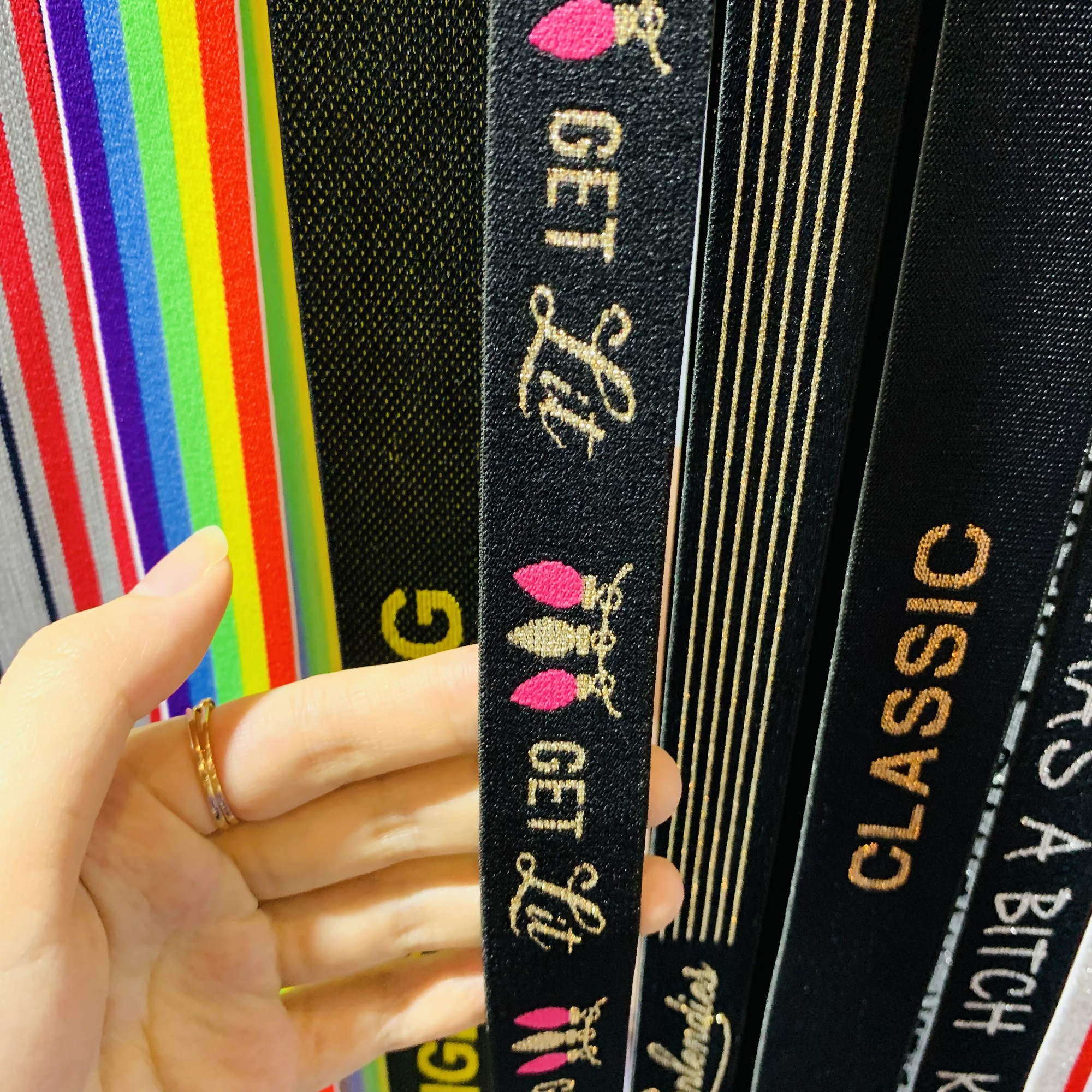 Custom wholesale jacquard nylon webbing fold over elastic ribbon binding bias tape