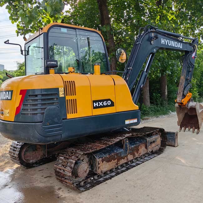 Mini Used Excavator Hyundai HX60 Crawl Excavator 0.21m3 Bucket Capacity