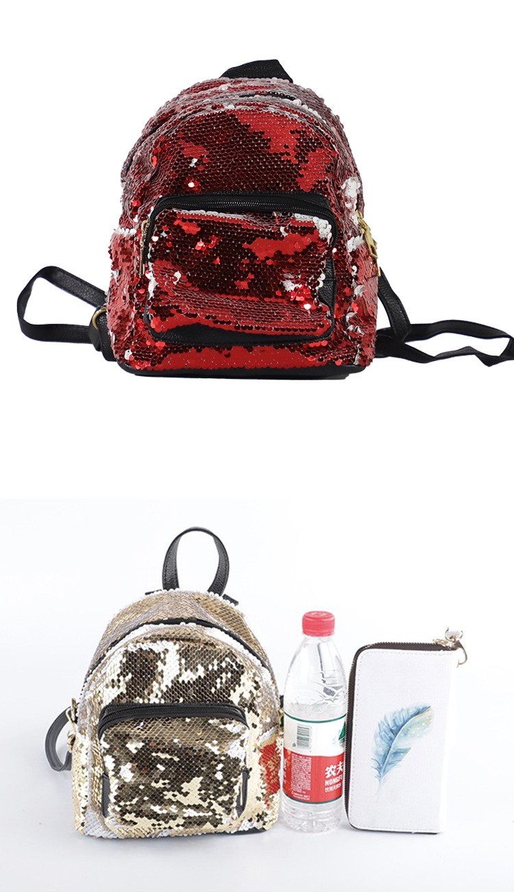 Custom Photo Glitter Sequin Backpack Trendy Travel Backpack For Sublimation Printing