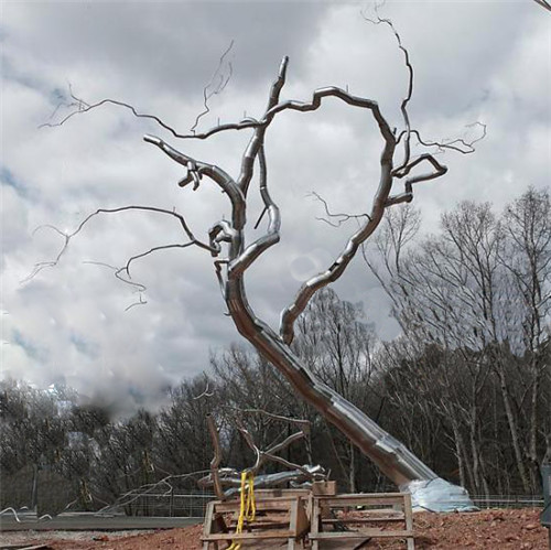 3m Metal Tree 316L Stainless Steel Sculptures Garden Modern Mirror Polishing