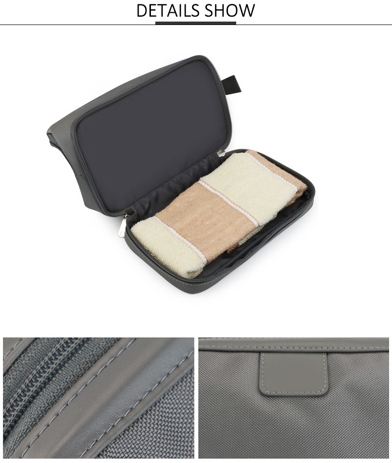 Double Layers Men Travel Wash Portable Waterproof Polyester Cosmetic Bag