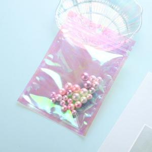 China Rainbow Film Laser Jewelry Plastic Symphony Transparent Zipper Bag Earring Sealed Bag wholesale