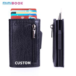 China Men's Carbon Fiber Rfid Blocking Magnetic Card Holder Wallet with Fashion Coin Pocket wholesale