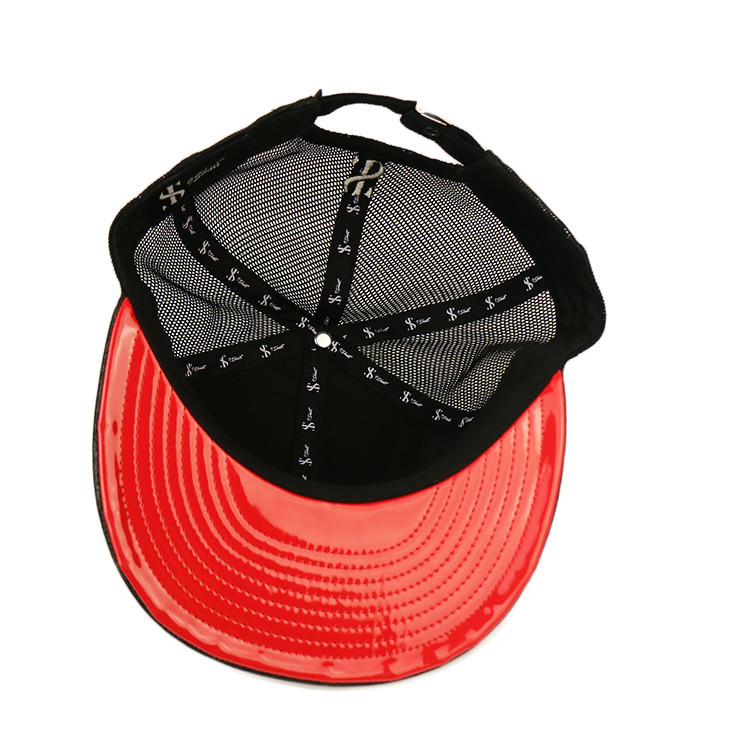 Wholesale Custom 3D Embroidery Rhinestone Logo Flat Brim White Mesh Trucker Caps Snapback