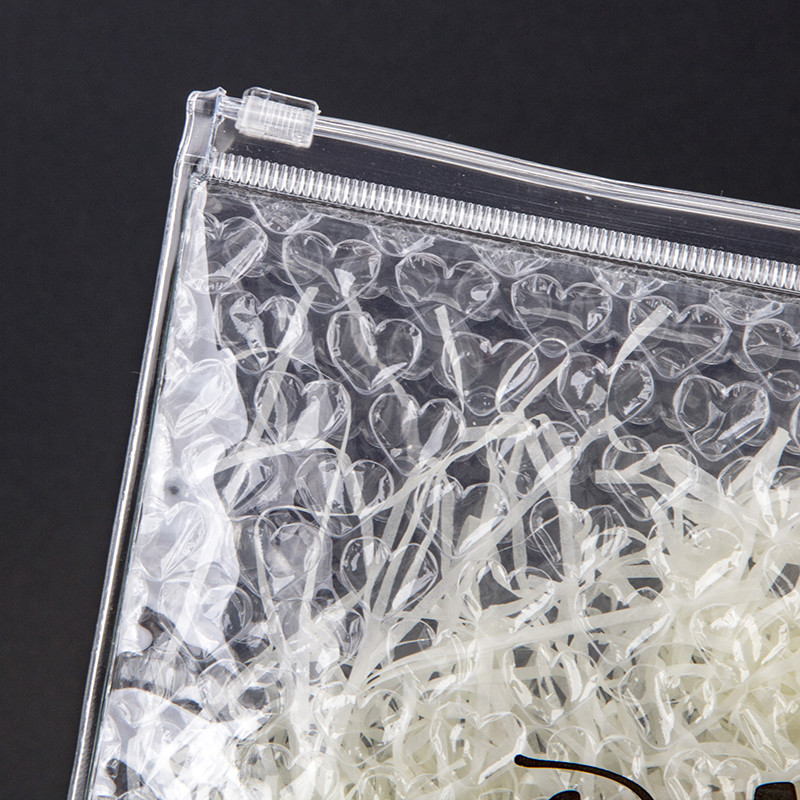 Customized Logo Clear Transparent Plastic Pvc Eco-Friendly Recycle Bubble Zipper Bag