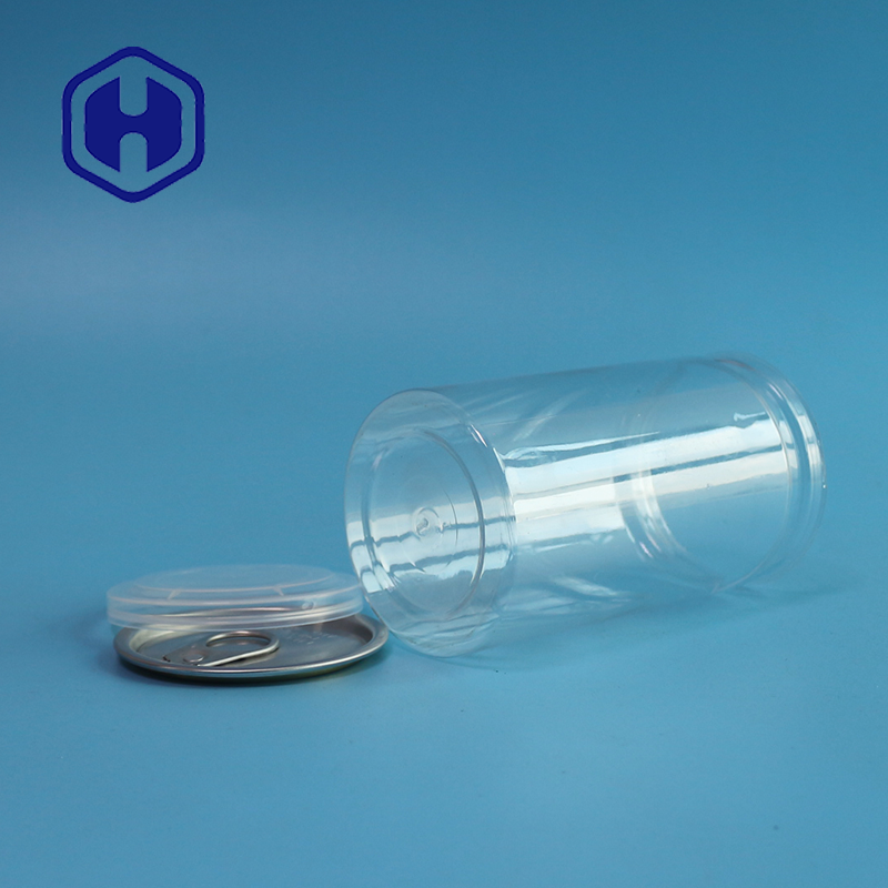 410ml 211# Easy Open Empty clear Plastic Pet Can For Food Leak Proof