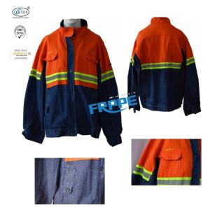 China Navy Blue Arc Flash Flame Retardant Jacket With Reflector wholesale