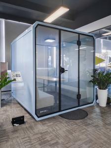 China Customized Mini Acoustic Phone Booths 10MM Tempered Glass Material wholesale