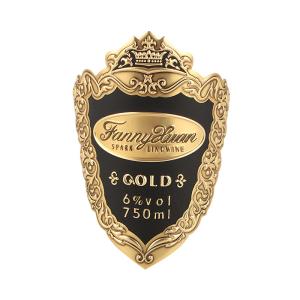 China Customized Logo Luxury Bottles Metal Aluminum Wine Label Sticker with Embossed Design wholesale