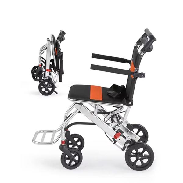 Aircraft Model Foldable Lightweight Manual Wheelchair Aluminum Steel Wheelchair