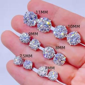 China Moissanite Sterling 925 Silver Stud Earrings AAAA+ Cubic Zirconia wholesale