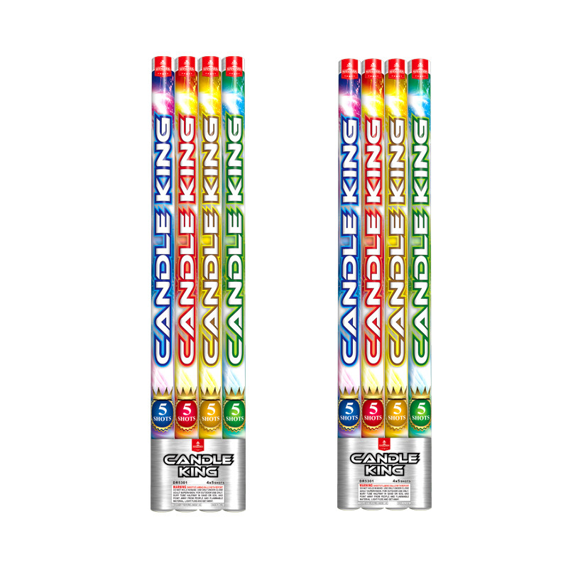 5 Shots Mandarin Roman Candle Fireworks 0.032 CBM Customizable Pyrotechnics