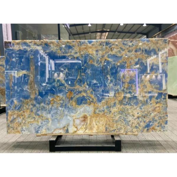 Natural Translucent Onyx Slab Modern Blue Onyx Marble Stone for Bathroom Wall and Floor