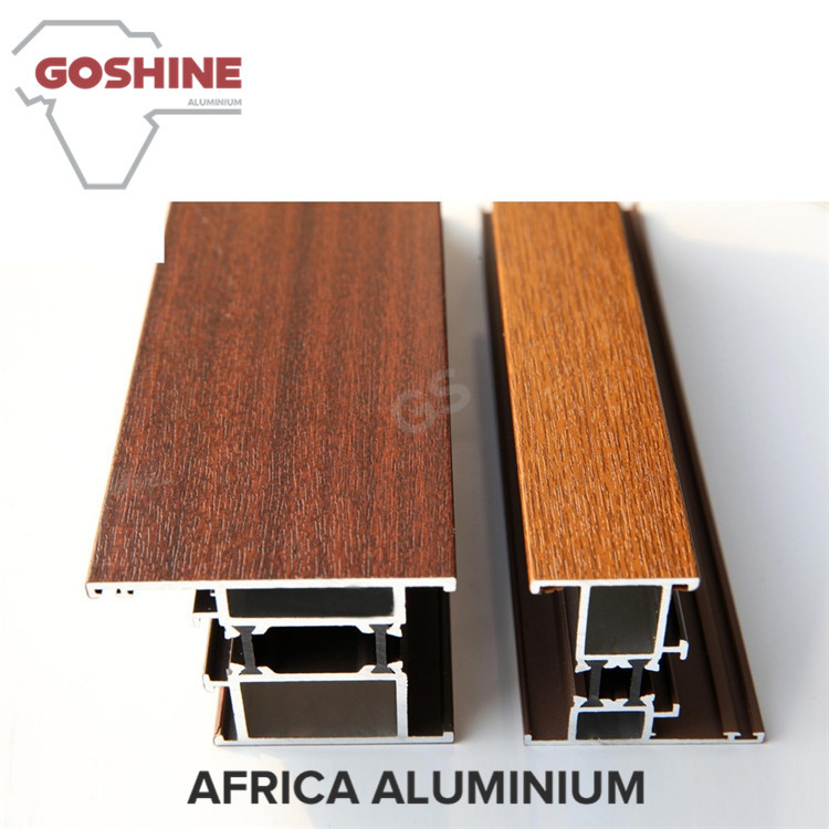 High Hardness Wood Finish Aluminium Profiles T5 T6 For Kitchen Door / Curtains