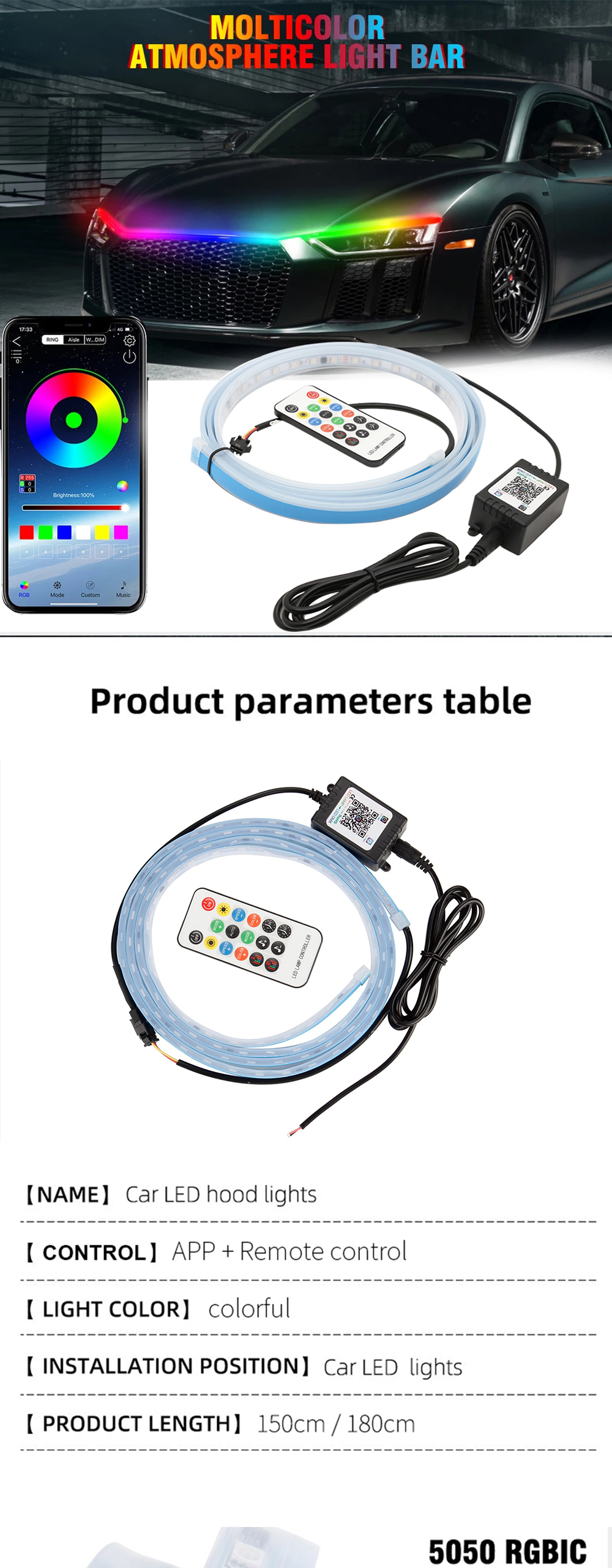 2pcs 30/45/60cm RGBLED Day Time Running Light Slim Sequential Flexible Led Turn Signal Strip
