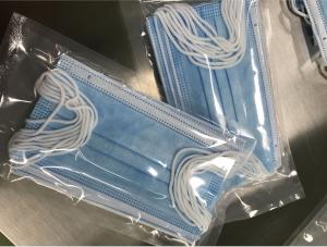 China Tie On 75gsm 25Pa Disposable Blue Earloop Face Mask wholesale
