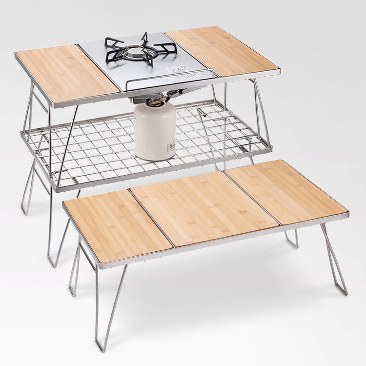 Lightweight Portable Adjustable Barbecue Beach Picnic Camping Kitchen Igt Table with 1