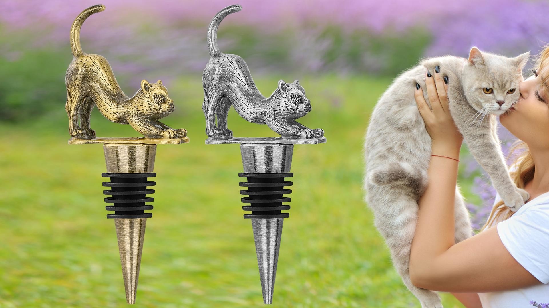 Custom Wine Stopper Animal Dog Cat Metal Bottle Stoppers For Wine Champagne Gifts