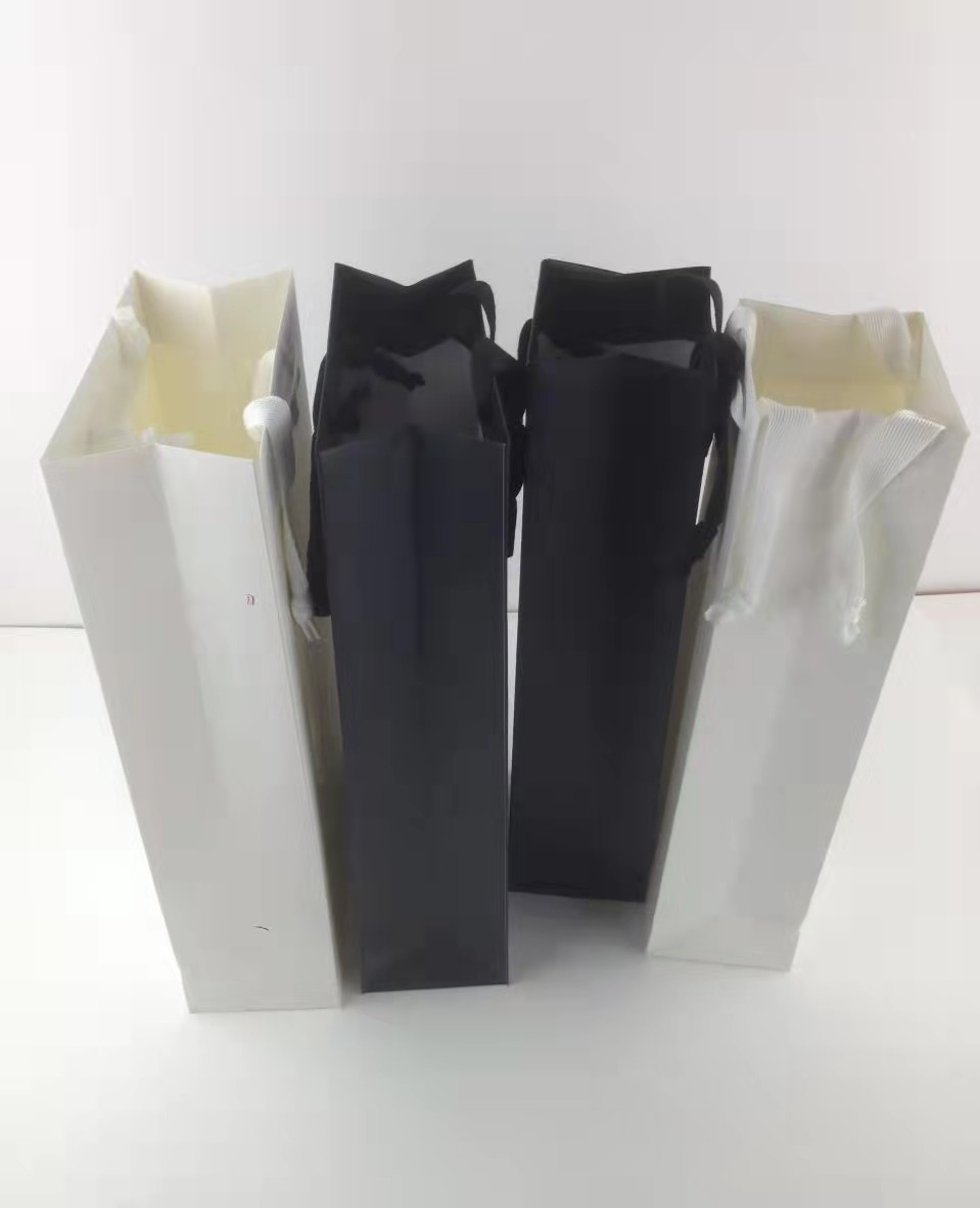 170gsm Heavy Duty Cardboard Wine Totes Matt Lamination Single Wine Bottle Bag