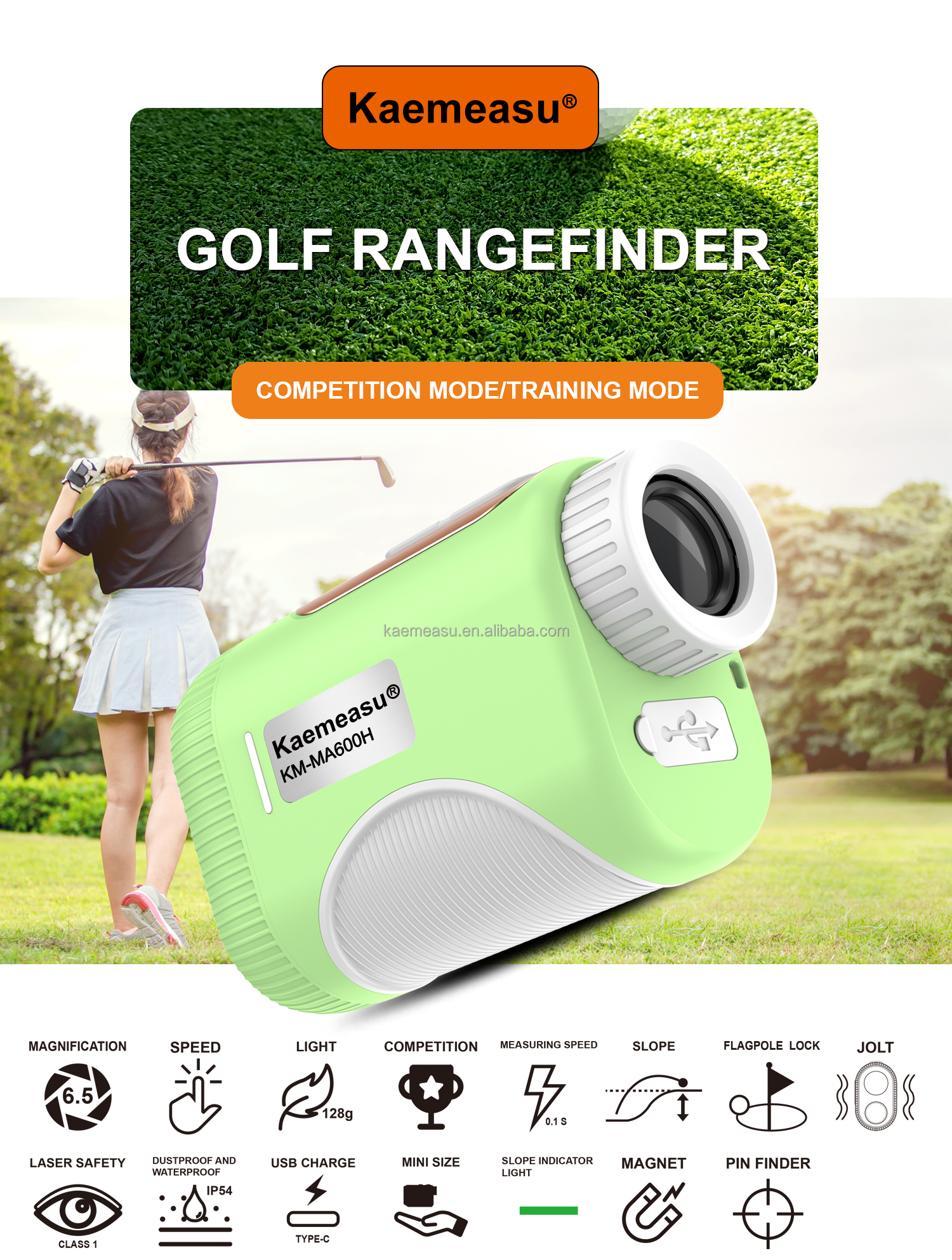 Industrial Grade Golf Laser Rangefinders Binoculars ODM 1200m Professional Golf Slope Scope with 126g Battery