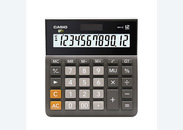 For Authentic Casio Casio MH-12 Wide body 12 figure solar large size Business daily office