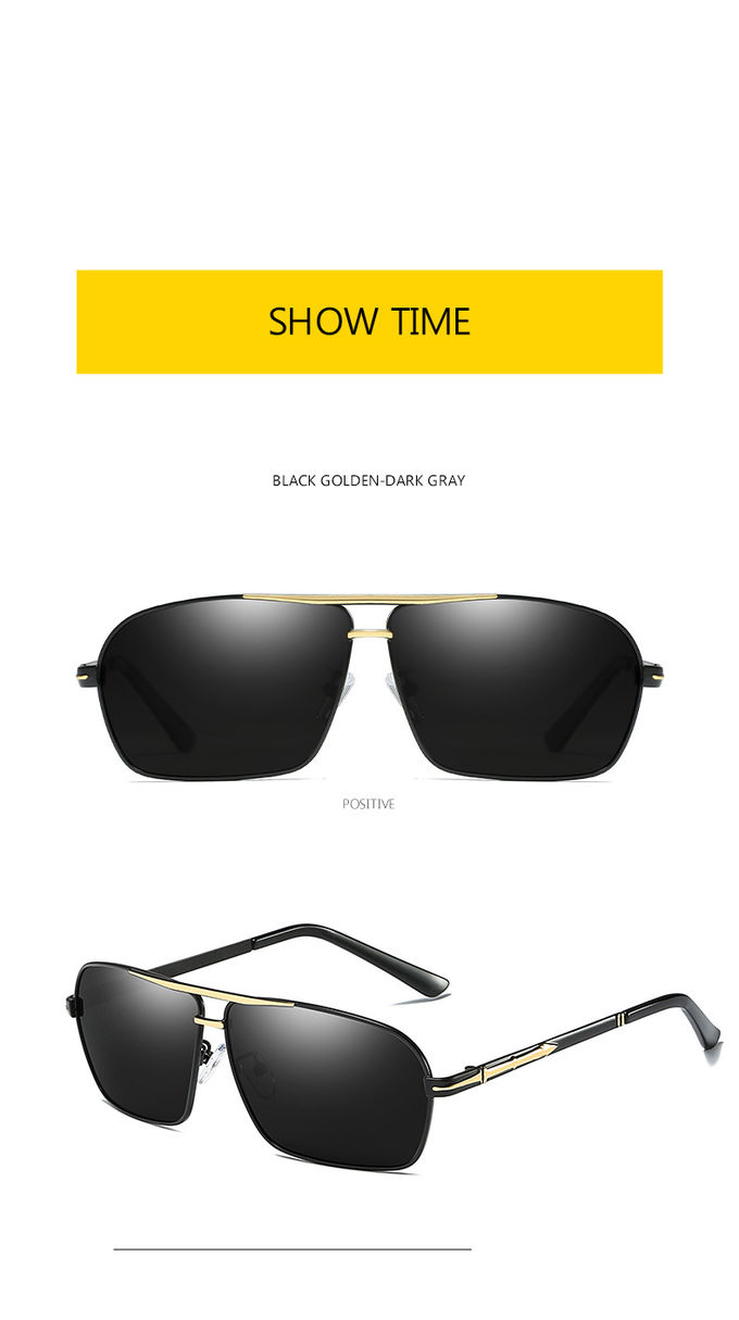 UV400 Mens Luxury Sunglasses Bridge Sport Metal Frame TAC Man Night Driving