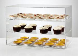 China Transparent Acrylic Display Showcase / Acrylic Bakery Display Bright Luster For Supermarket wholesale