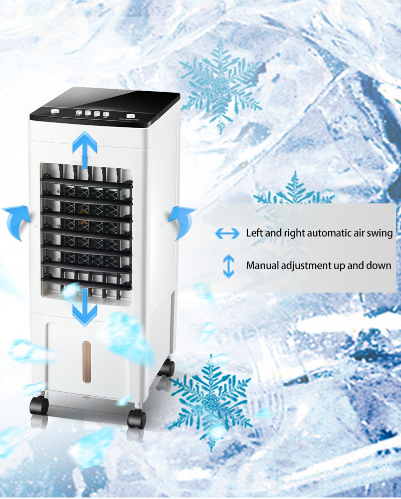 Water Air Cooler 8L Large Capacity Air Conditioning Fan with Touch and Remote Control