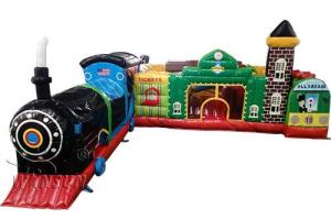 China PVC Tarpaulin Inflatable Fun City Express Train Station Themed For Home Yard wholesale