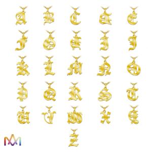 China Custom Engraving Old English Initial Pendant For Necklace wholesale