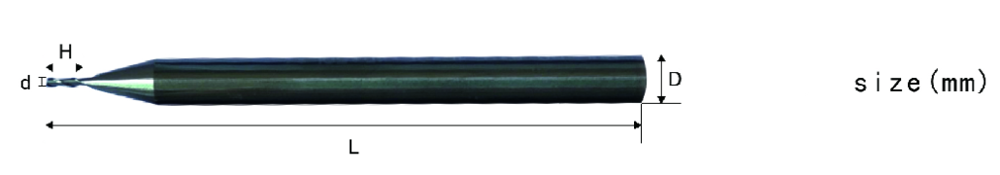 0.5mm 3mm Shank 2 Flute Carbide End Mill