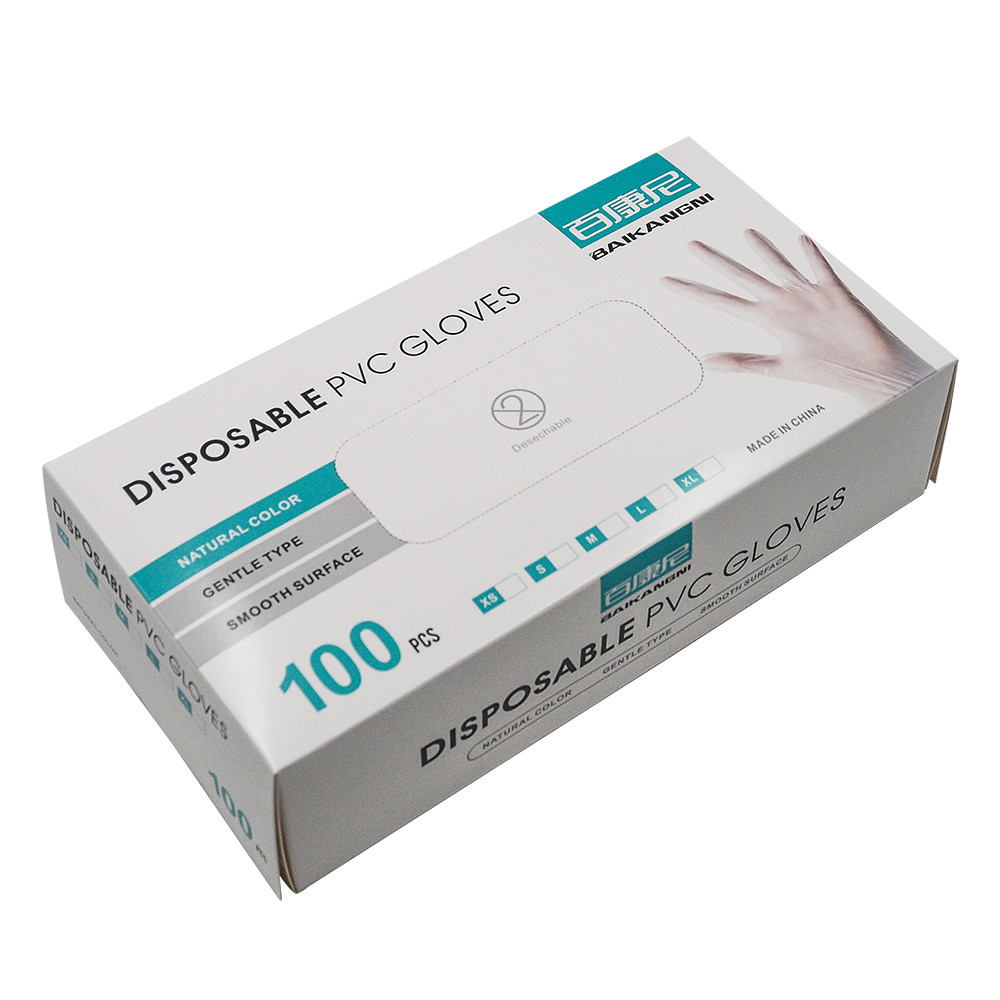 100 Pieces Civil Use 140g PVC Powder Free Disposable Gloves