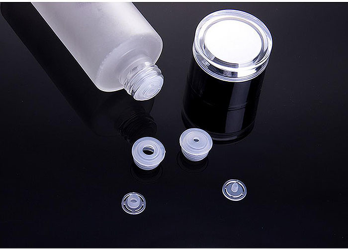 Round Cosmetic Glass Bottles / Glass Lotion Bottles With Pump