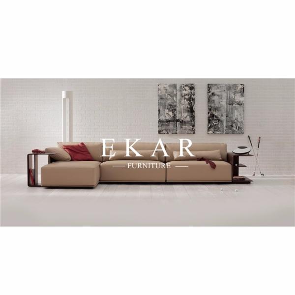 Italy Fashion Design Genuine Leather Corner Sofa Set