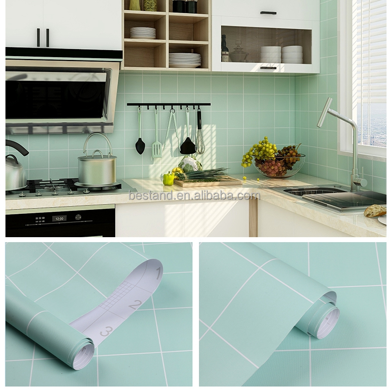 Moisture-Proof 3D Adhesive Wall Tile Stickers Geometric Design Patterns Wallpaper for Kitchen Bathroom