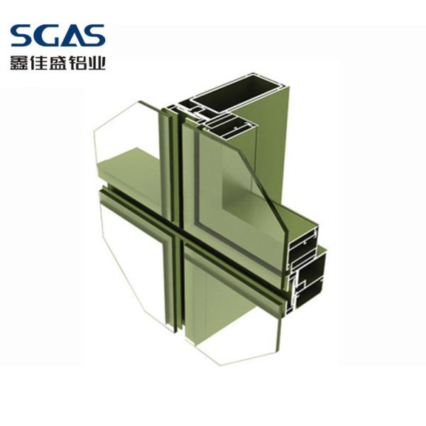 Exterior Facade Panel Aluminum Curtain Wall Profiles Powder Coating Aluminium