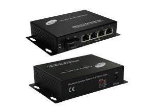 China 60km Optical To Ethernet Media Converter One Fiber Four POE wholesale