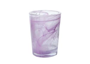 China 350ml Clouding Pink Coloured Glass Tealight Holders Pressed 110mm wholesale