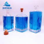 Transparent Glass Bottles for Whisky 750ml Rectangle Shape
