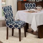 Classic Upholstered Printed Fabric Dining Chairs , Coloured Fabric Dining Chairs